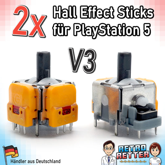 2x Hall Effect V3 Magnet Analog-Stick für PS5 Controller - Behebt Stick Drift dauerhaft dank Magnet Sensor -