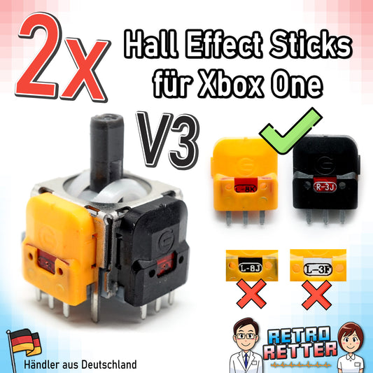 2x Hall Effect V3 Magnet Analog-Stick für Xbox One Controller - Behebt Stick Drift dauerhaft dank Magnet Sensor -