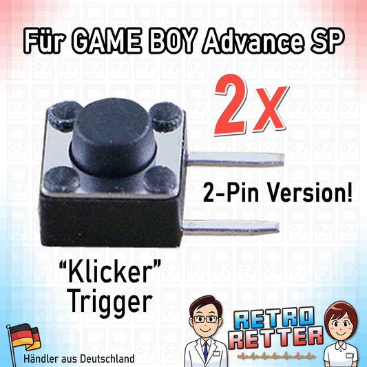 2x Klicker Schultertasten Trigger für GBU GAME BOY Advance SP