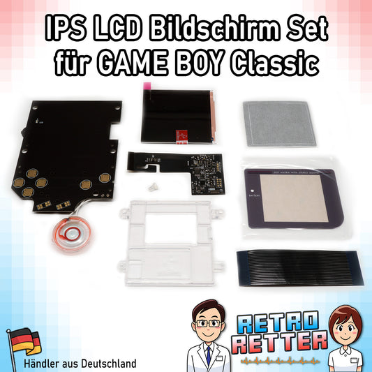 Premium XL IPS Display Set mit Backlight für - GAME BOY Classic Mod -