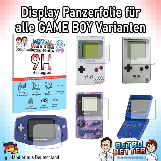 Premium Display Schutzglas für alle GAME BOY Varianten