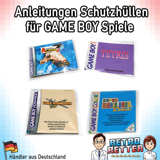 Hüllen für Game Boy Spiele Anleitungen (klein & groß)