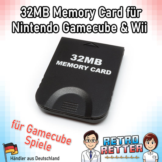 Speicherkarte Schwarz für Nintendo GameCube & Wii - 32 MB / 507 Blöcke -