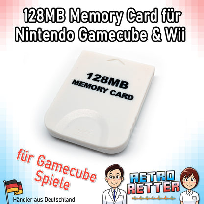 Speicherkarte Weiß für Nintendo GameCube & Wii - 128 MB / 2043 Blöcke -