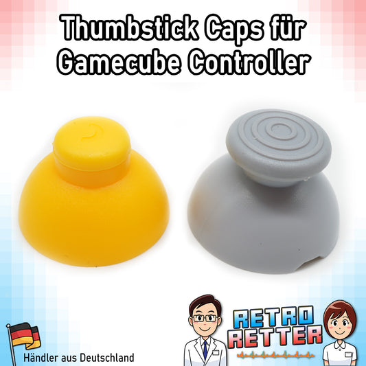 2x Thumbstick Kappen für GameCube Controller - 1x Grau + 1x Gelb -