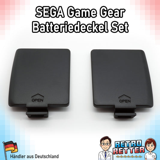 Batteriedeckel für Sega Game Gear - Schwarz - Links & Rechts -