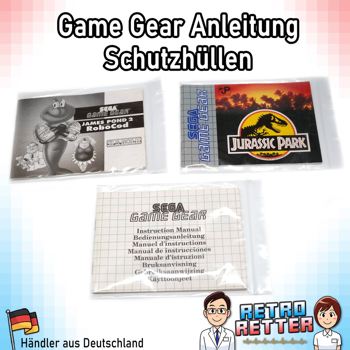 Hüllen für Game Gear Spiele Anleitungen