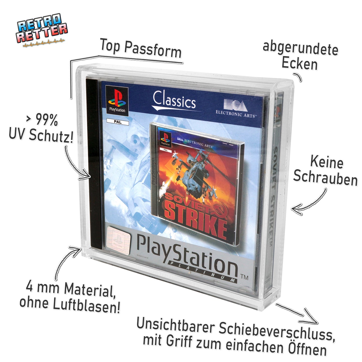 Acryl Case für Sony PS1 Spiele OVP