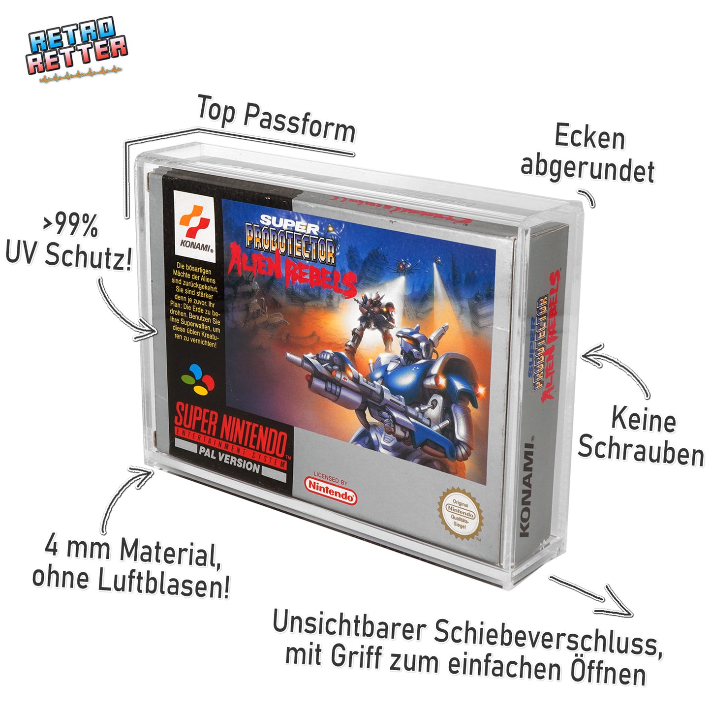 Acryl Case für Super Nintendo (SNES) Spiele OVP