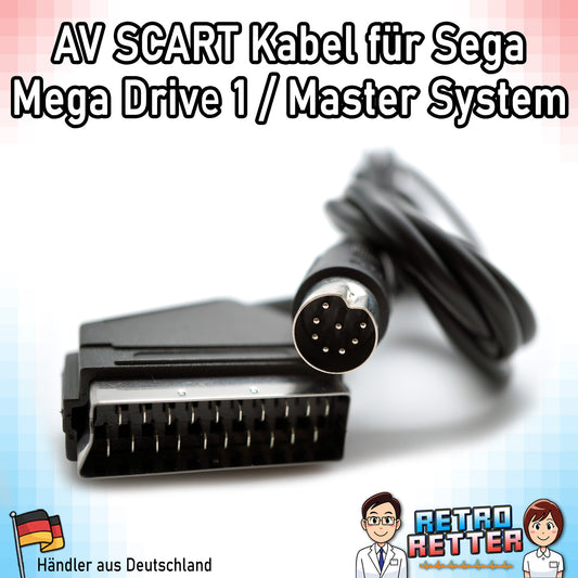 TV AV Scart Kabel - Sega Mega Drive 1 & Master System -