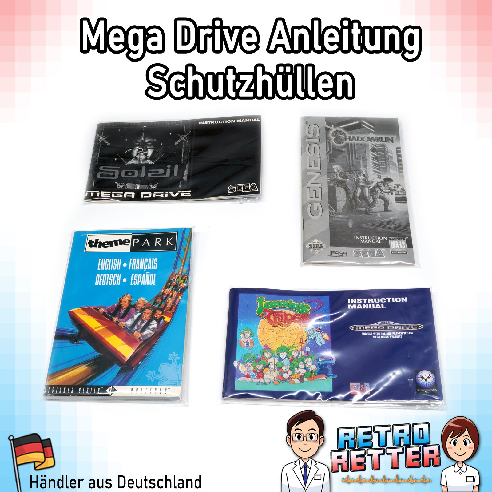 Hüllen für Mega Drive Spiele Anleitungen