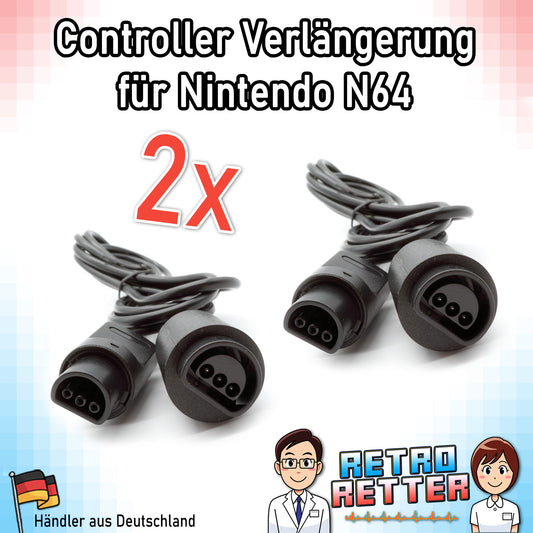 2x 1,8m N64 Controller Verlängerungskabel