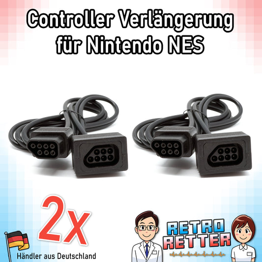 2x 1,8m Controller Verlängerungskabel für Nintendo NES