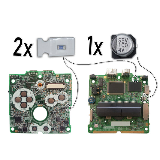 #ReCapKing Sicherungen & Kondensatoren für GBA SP Platine