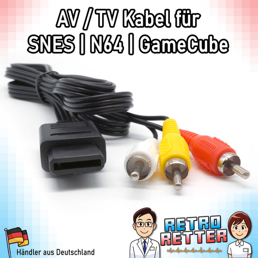 1,8m TV AV Kabel für Nintendo SNES | N64 | GameCube