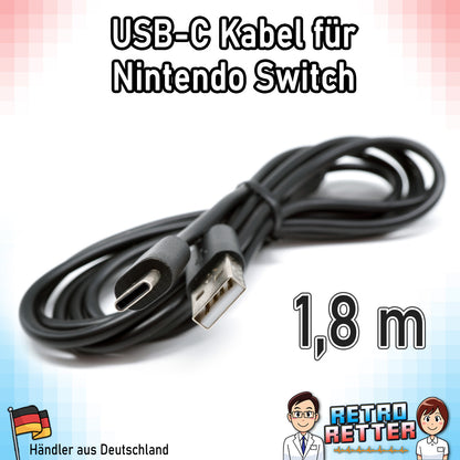 1,8m USB-C Ladekabel für Switch, Switch Lite & Switch OLED