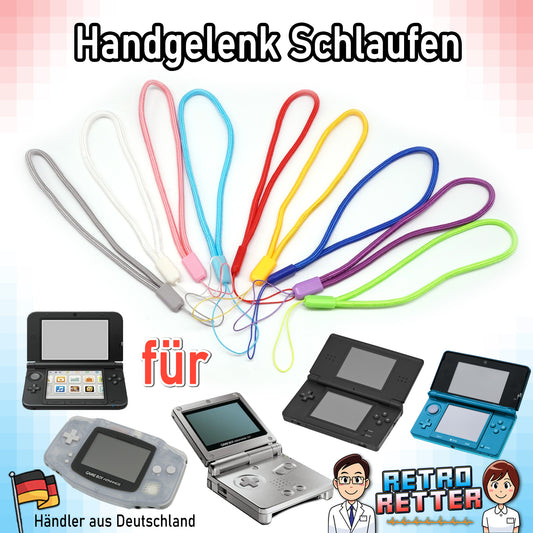 Handgelenkschlaufen in 9 Farben - GBC, GBU, 3DS, Wii, PSP, Vita -